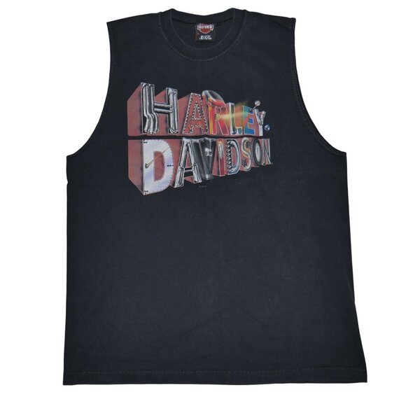 Harley Davidson Men’s Tank Top Size XL (Fits M) Vintage 2001 Rare Big Twin Aruba - Picture 2 of 11